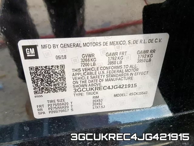 3GCUKREC4JG421915 фото 2