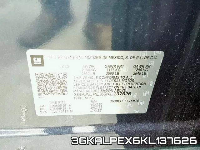 3GKALPEX6KL137626 фото 2
