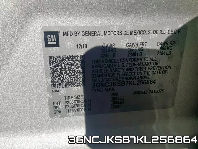 3GNCJKSB7KL256864 фото 2