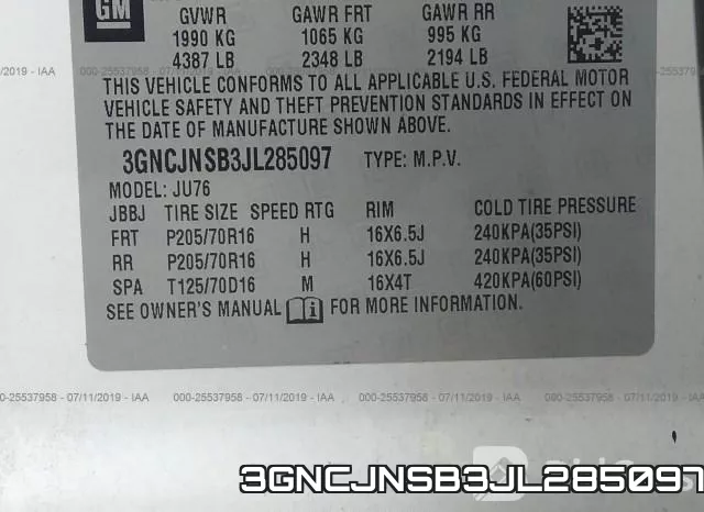 3GNCJNSB3JL285097 фото 10