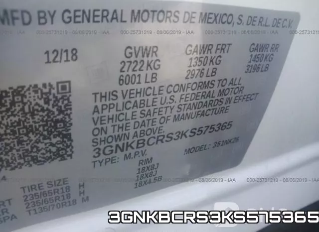 3GNKBCRS3KS575365 фото 10