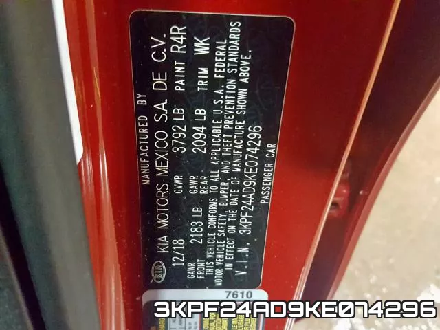 3KPF24AD9KE074296 фото 2