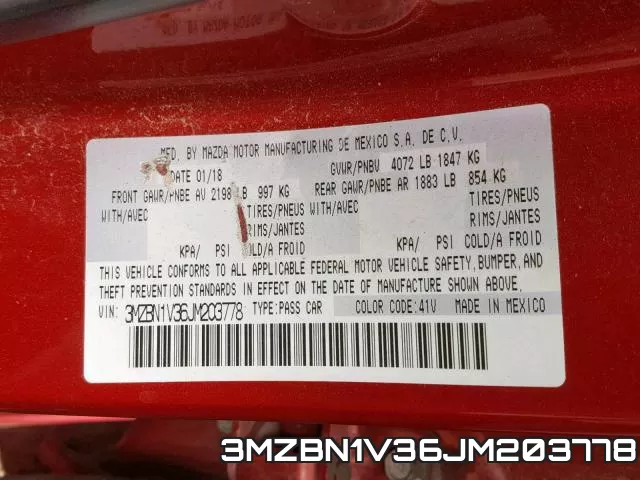 3MZBN1V36JM203778 фото 2