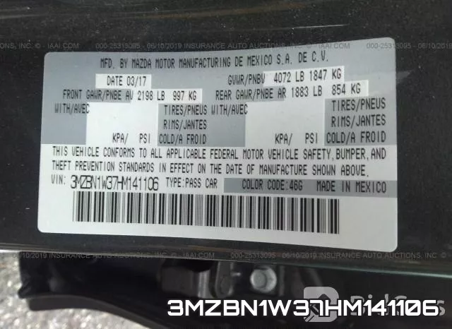 3MZBN1W37HM141106 фото 10