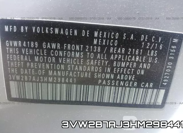 3VW2B7AJ3HM298441 фото 10