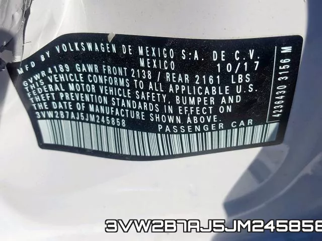 3VW2B7AJ5JM245858 фото 2