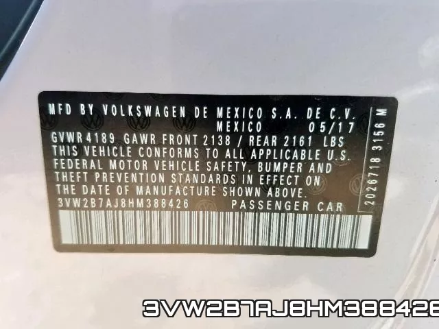 3VW2B7AJ8HM388426 фото 2