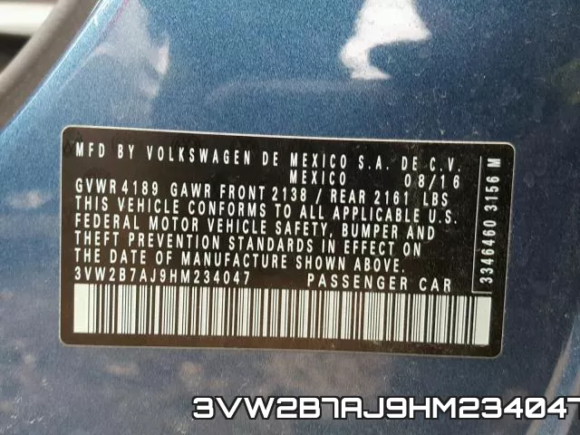 3VW2B7AJ9HM234047 фото 2