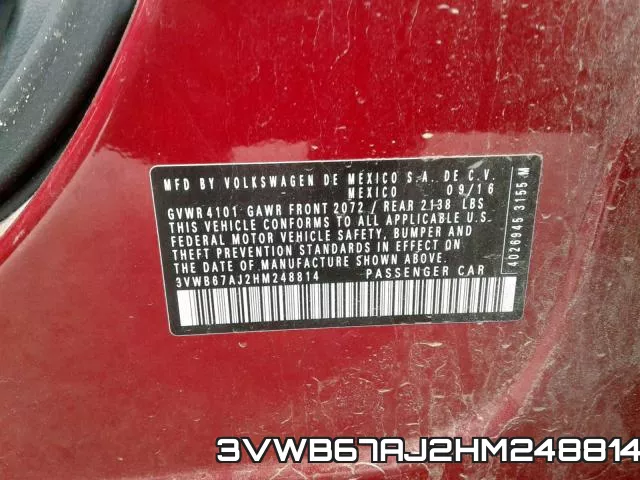 3VWB67AJ2HM248814 фото 2