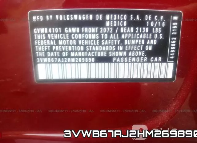 3VWB67AJ2HM269890 фото 10