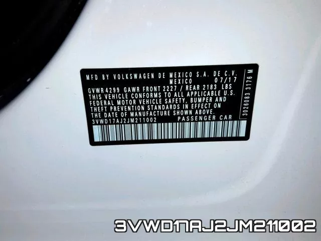 3VWD17AJ2JM211002 фото 2