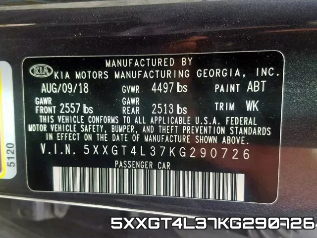 5XXGT4L37KG290726 фото 2