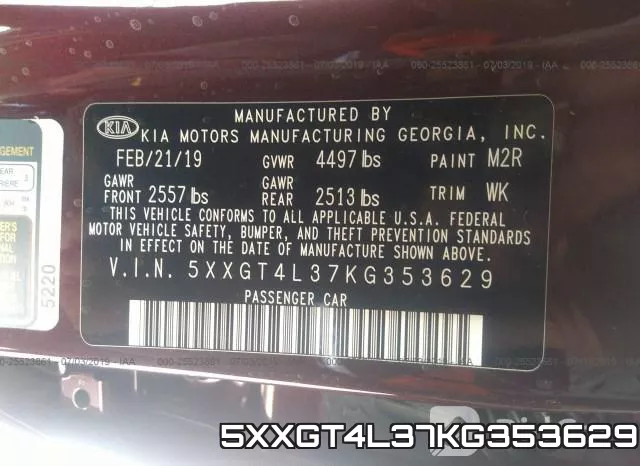 5XXGT4L37KG353629 фото 10
