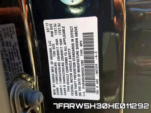 7FARW5H30HE011292 фото 2