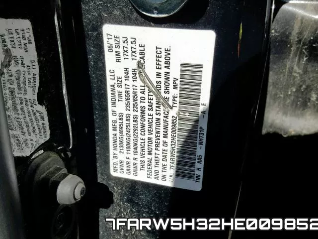 7FARW5H32HE009852 фото 2