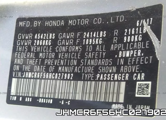JHMCR6F56HC027902 фото 10