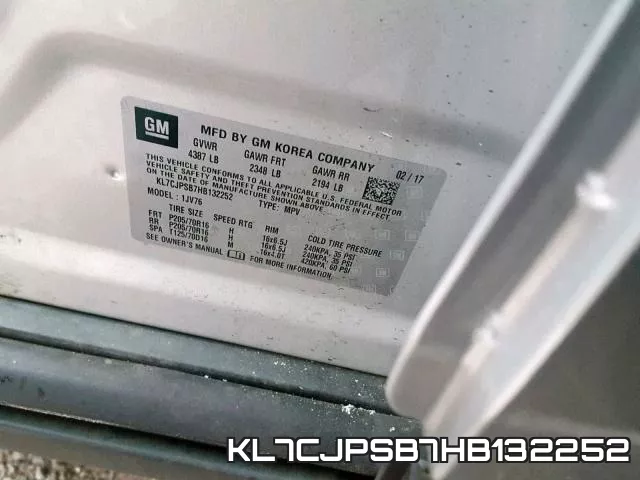 KL7CJPSB7HB132252 фото 2