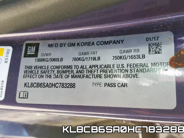 KL8CB6SA0HC783288 фото 2