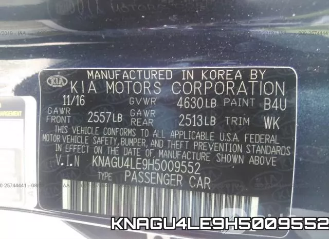 KNAGU4LE9H5009552 фото 10