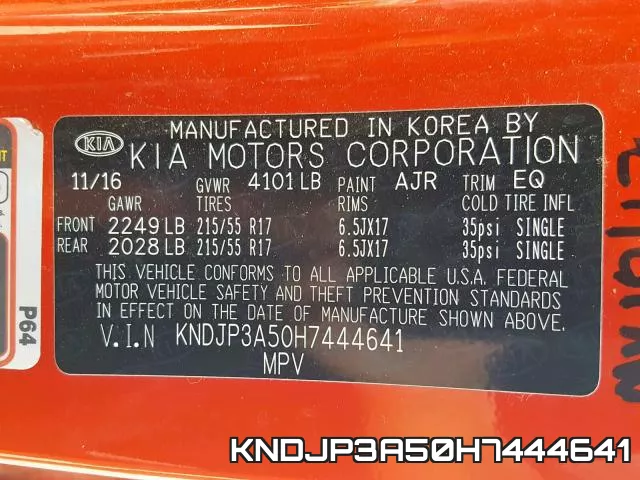 KNDJP3A50H7444641 фото 2