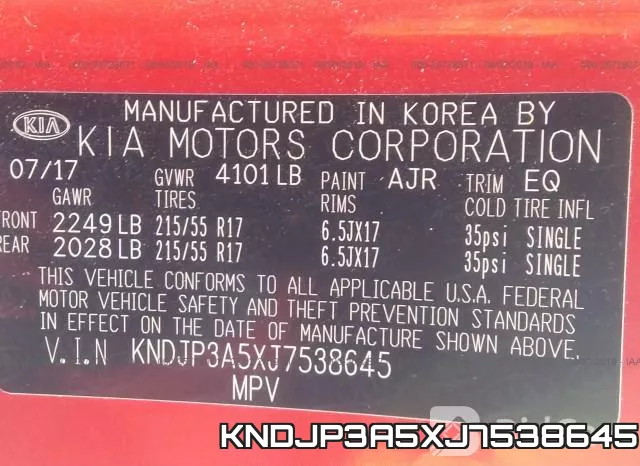 KNDJP3A5XJ7538645 фото 10