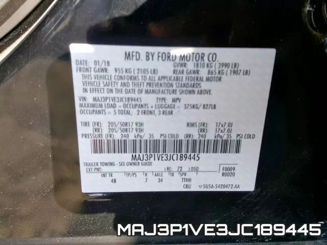 MAJ3P1VE3JC189445 фото 2