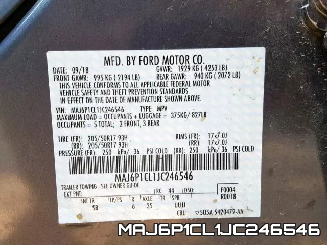 MAJ6P1CL1JC246546 фото 2