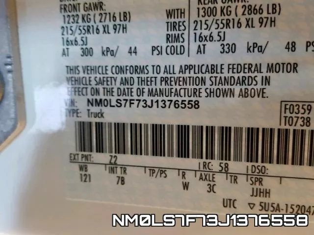 NM0LS7F73J1376558 фото 2