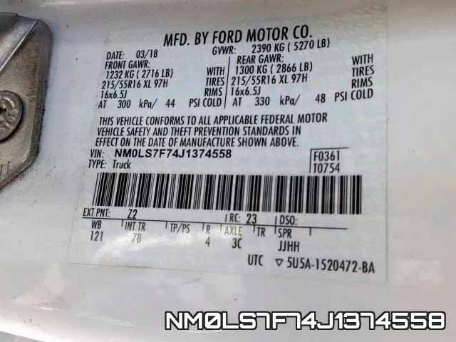 NM0LS7F74J1374558 фото 2