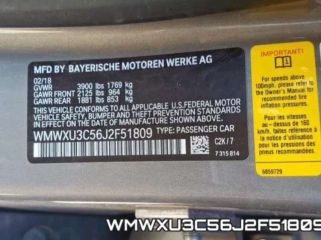 WMWXU3C56J2F51809 фото 2