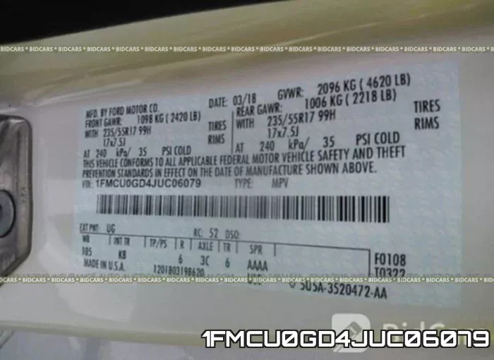 1FMCU0GD4JUC06079 фото 10