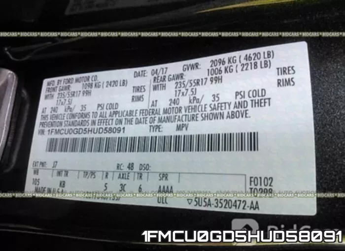 1FMCU0GD5HUD58091 фото 10
