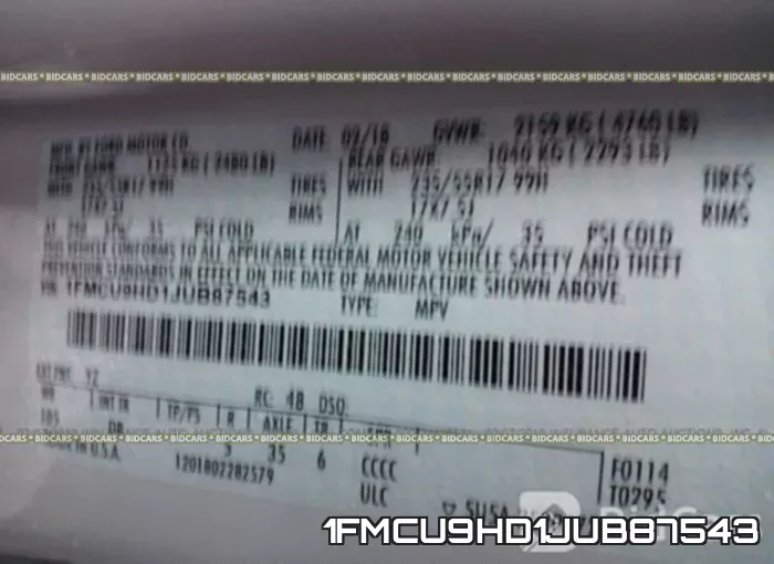 1FMCU9HD1JUB87543 фото 10