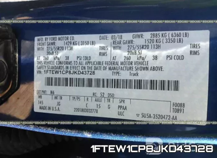 1FTEW1CP8JKD43728 фото 10