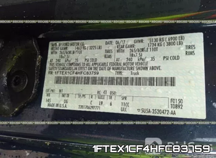 1FTEX1CF4HFC83759 фото 10