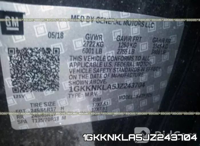 1GKKNKLA5JZ243704 фото 10