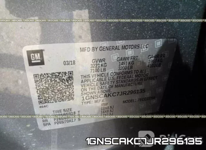 1GNSCAKC7JR296135 фото 10