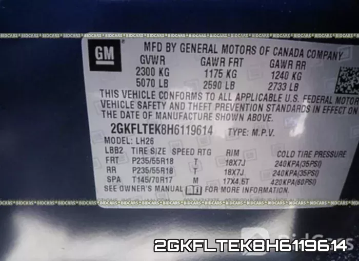 2GKFLTEK8H6119614 фото 10
