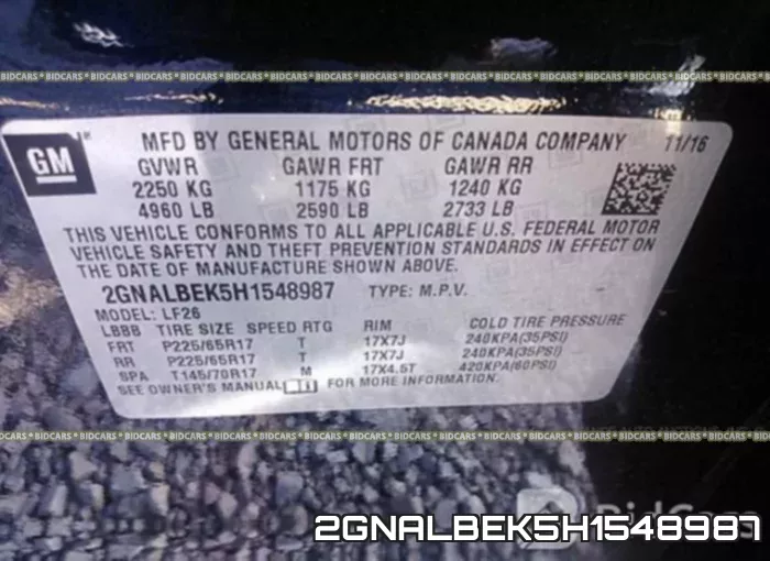 2GNALBEK5H1548987 фото 10