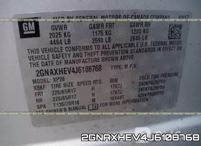 2GNAXHEV4J6108768 фото 10