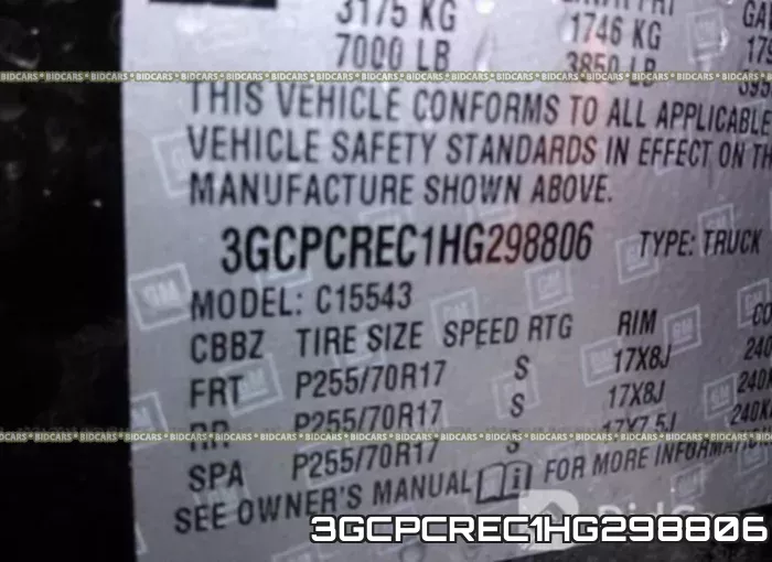 3GCPCREC1HG298806 фото 10