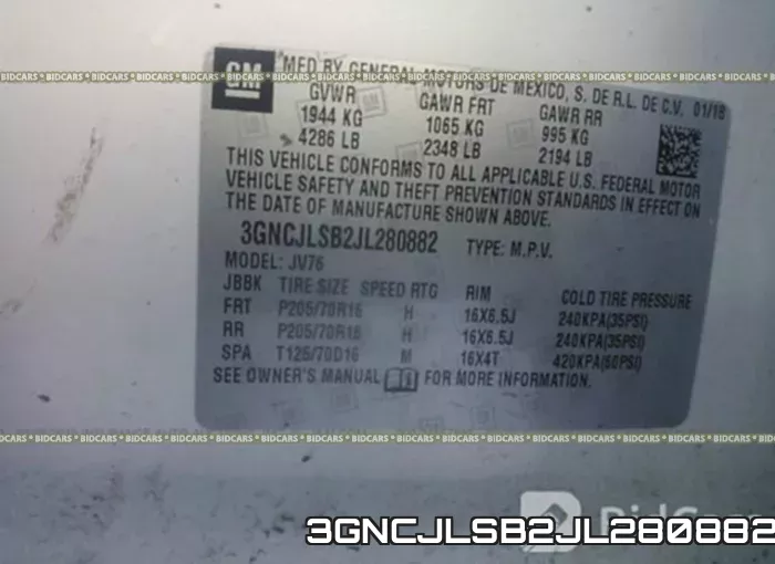 3GNCJLSB2JL280882 фото 10