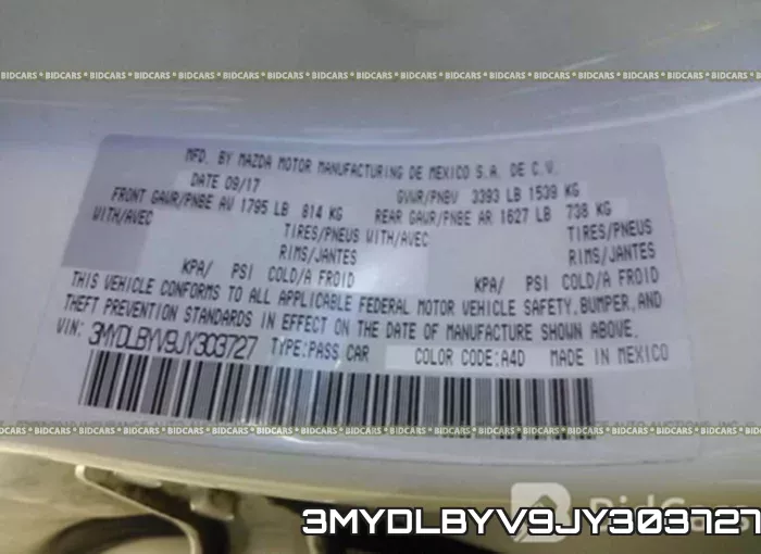 3MYDLBYV9JY303727 фото 10