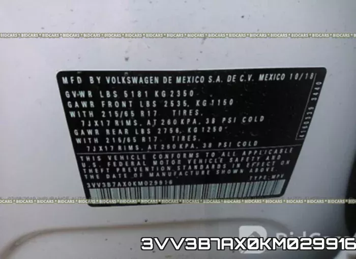 3VV3B7AX0KM029916 фото 10