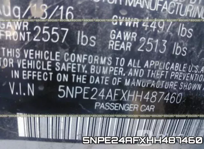 5NPE24AFXHH487460 фото 10
