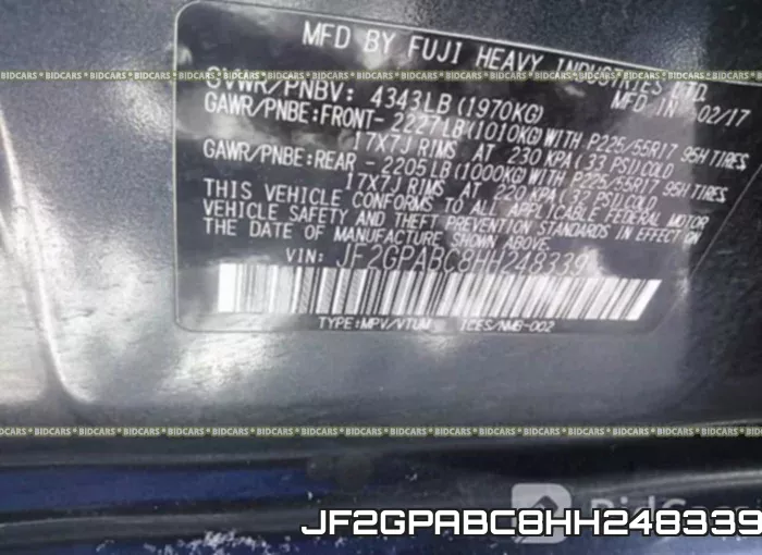 JF2GPABC8HH248339 фото 10