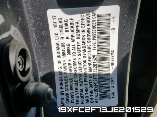 19XFC2F73JE201529 фото 2