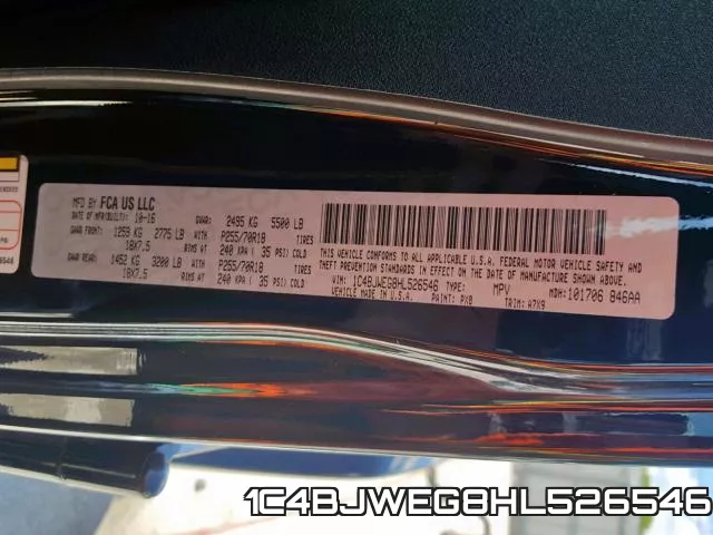 1C4BJWEG8HL526546 фото 2