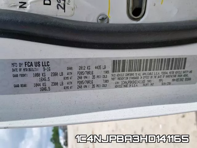 1C4NJPBA3HD141165 фото 2