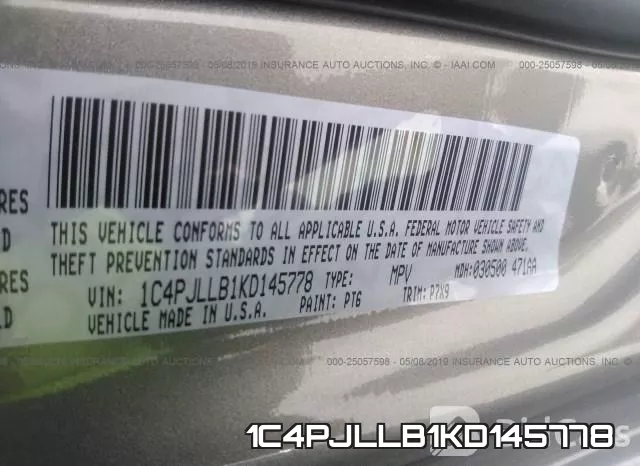 1C4PJLLB1KD145778 фото 10